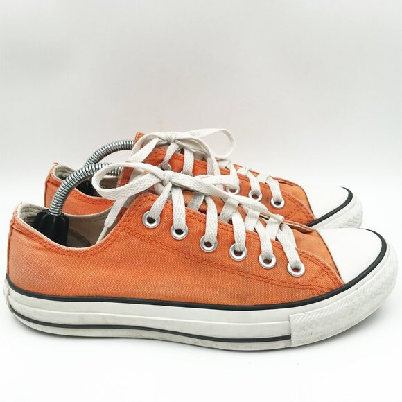 CONVERSE Chuck Taylor All Star Orange Low Top Sneakers Womens 8 - Picture 4 of 15